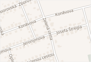Zelená cesta v obci Turnov - mapa ulice