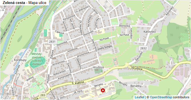Zelená cesta - mapa ulice