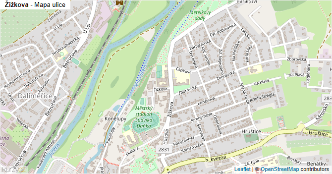Žižkova - mapa ulice