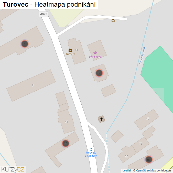 Mapa Turovec - Firmy v obci.