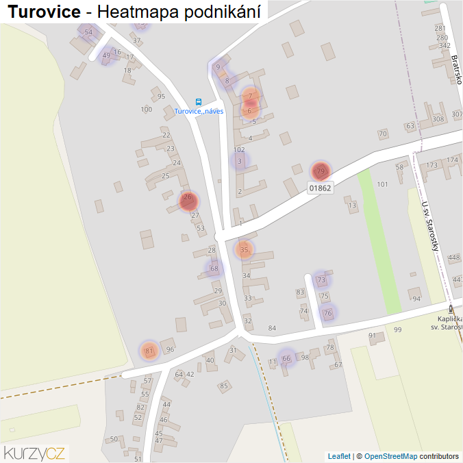 Mapa Turovice - Firmy v části obce.
