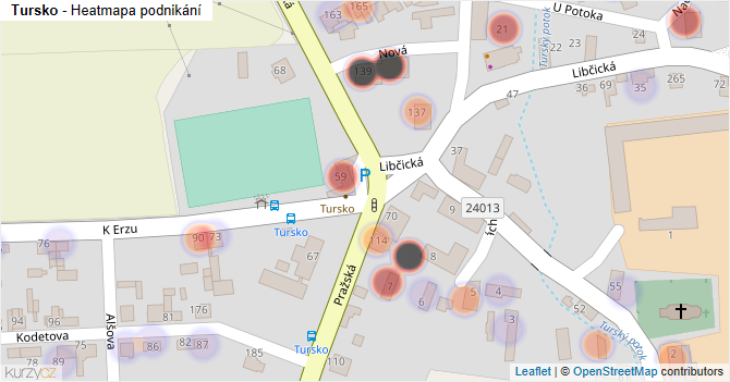 Tursko - mapa podnikání