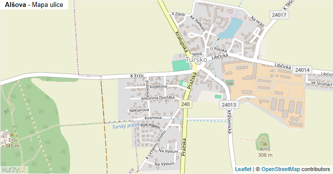 Alšova - mapa ulice