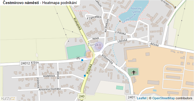 Čestmírovo náměstí - mapa podnikání