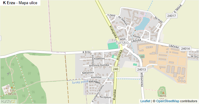 K Erzu - mapa ulice