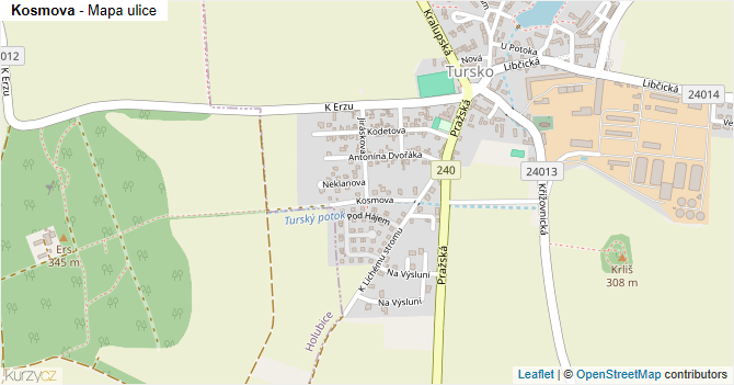 Kosmova - mapa ulice