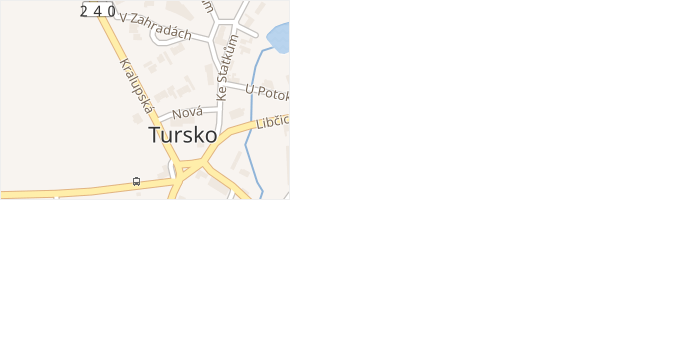 Kralupská v obci Tursko - mapa ulice