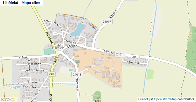 Libčická - mapa ulice