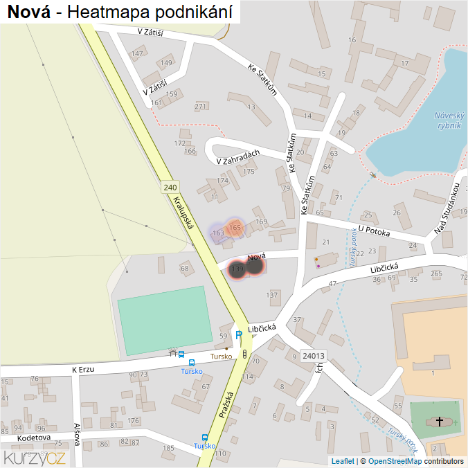 Mapa Nová - Firmy v ulici.