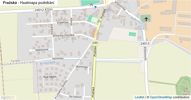 Pražská - mapa podnikání