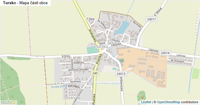 Tursko - mapa části obce