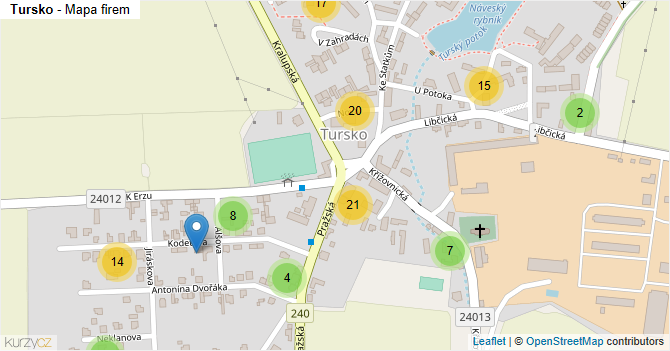 Tursko - mapa firem