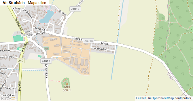 Ve Struhách - mapa ulice