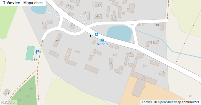 Tušovice - mapa obce