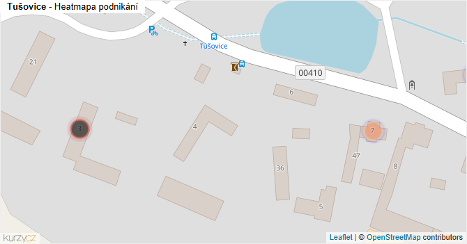 Tušovice - mapa podnikání