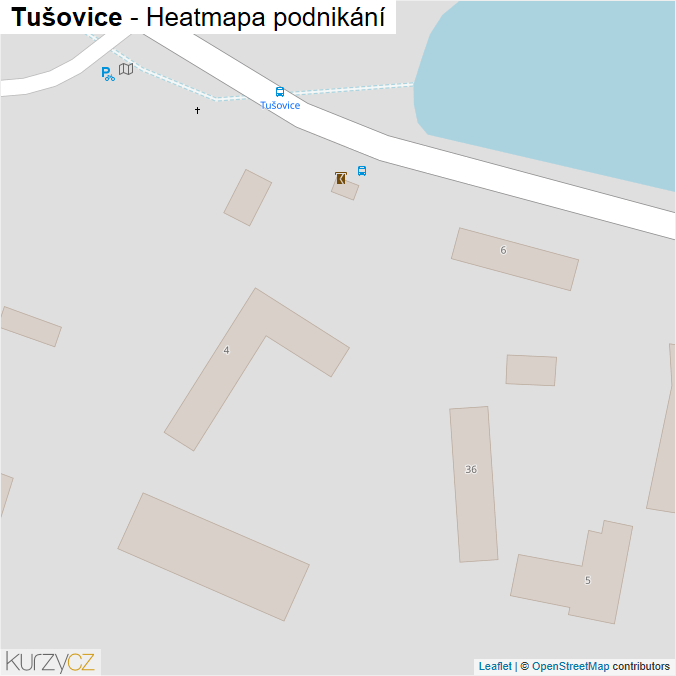 Mapa Tušovice - Firmy v obci.