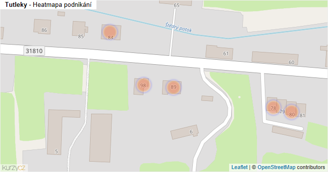 Tutleky - mapa podnikání
