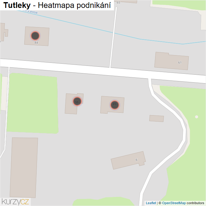 Mapa Tutleky - Firmy v obci.