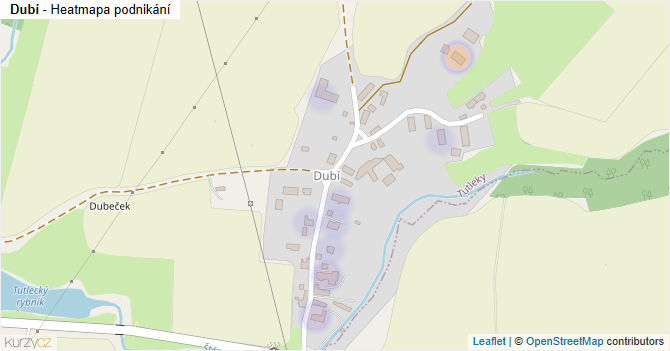 Dubí - mapa podnikání
