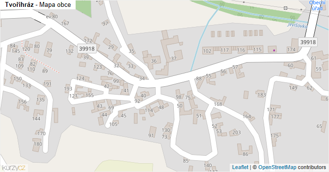 Tvořihráz - mapa obce