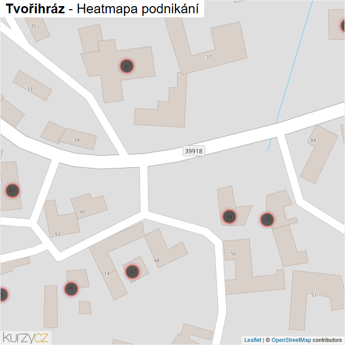 Mapa Tvořihráz - Firmy v obci.