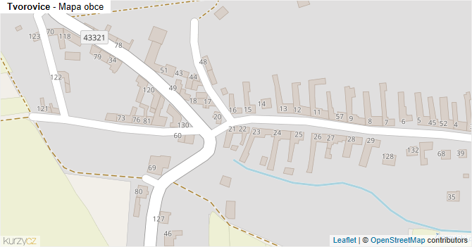Tvorovice - mapa obce