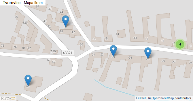 Tvorovice - mapa firem
