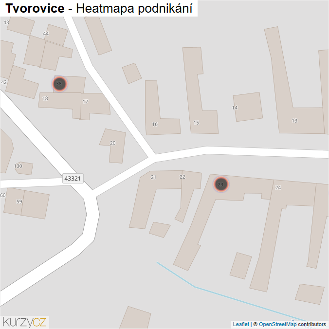 Mapa Tvorovice - Firmy v obci.