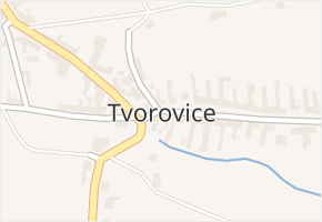 Tvorovice v obci Tvorovice - mapa části obce