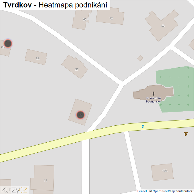 Mapa Tvrdkov - Firmy v obci.