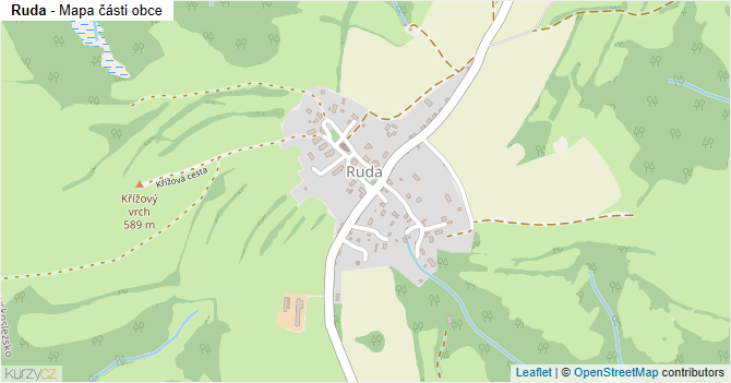 Ruda - mapa části obce