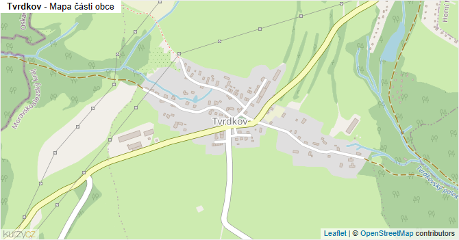 Tvrdkov - mapa části obce