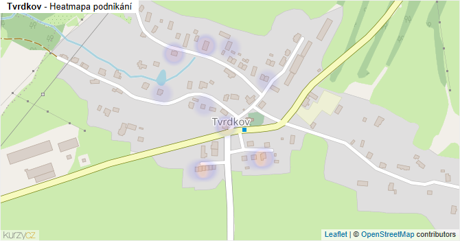 Tvrdkov - mapa podnikání