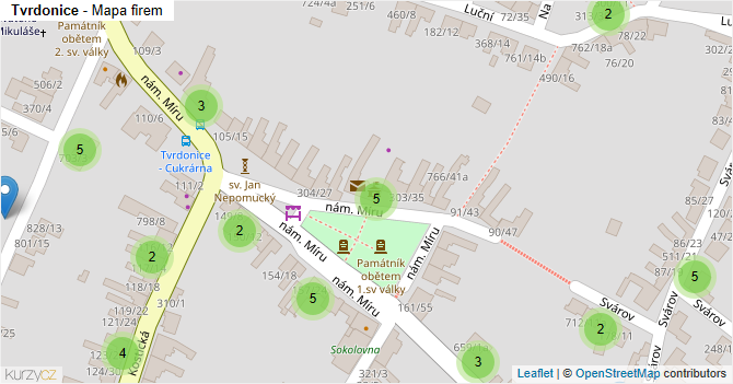 Tvrdonice - mapa firem