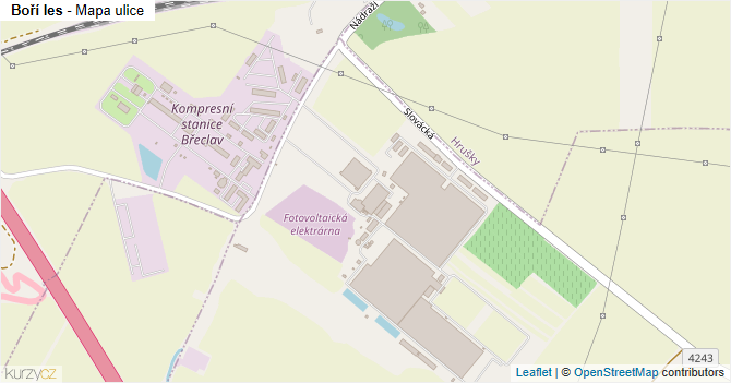 Boří les - mapa ulice