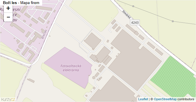 Boří les - mapa firem