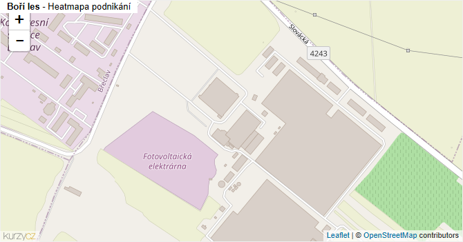 Boří les - mapa podnikání