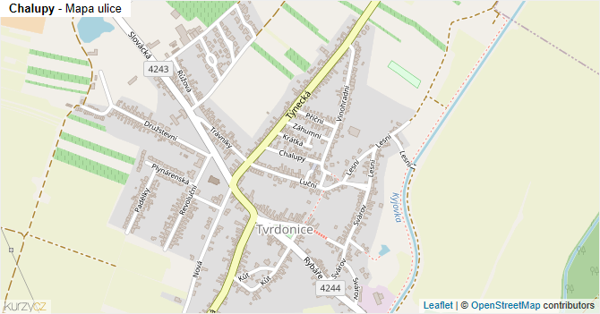 Chalupy - mapa ulice