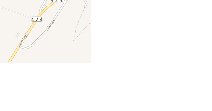 Konec v obci Tvrdonice - mapa ulice