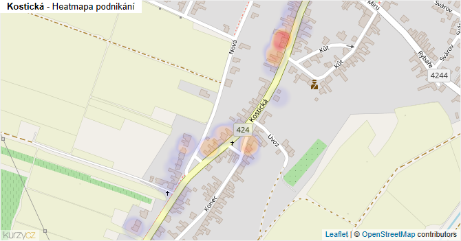 Kostická - mapa podnikání