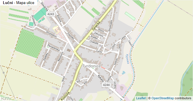 Luční - mapa ulice