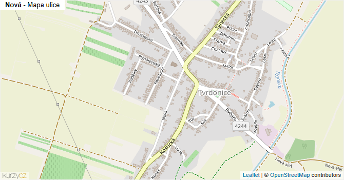 Nová - mapa ulice