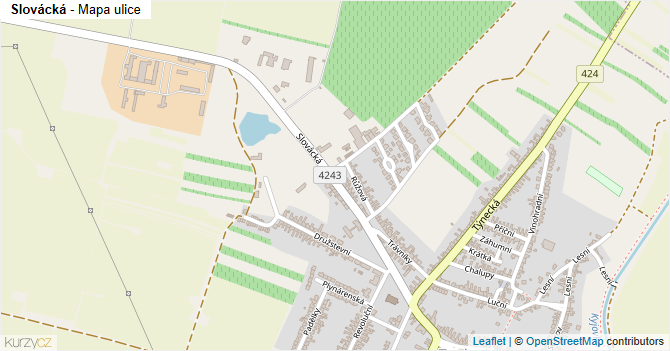 Slovácká - mapa ulice
