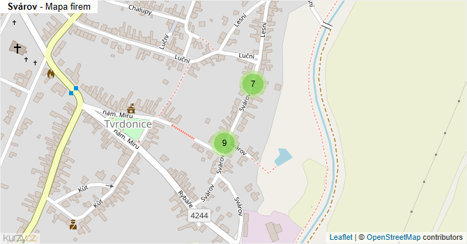 Svárov - mapa firem