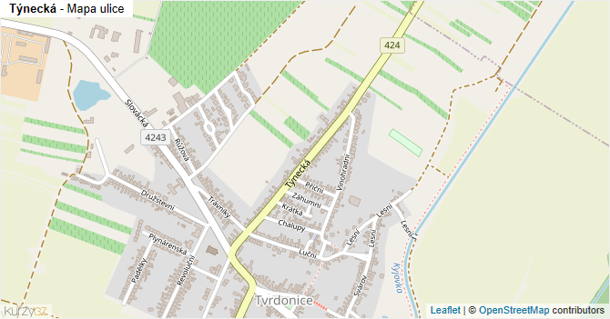 Týnecká - mapa ulice