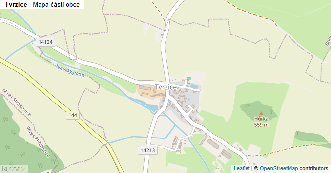 Tvrzice - mapa části obce
