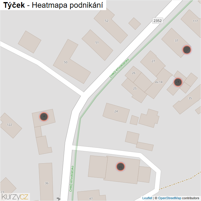 Mapa Týček - Firmy v obci.