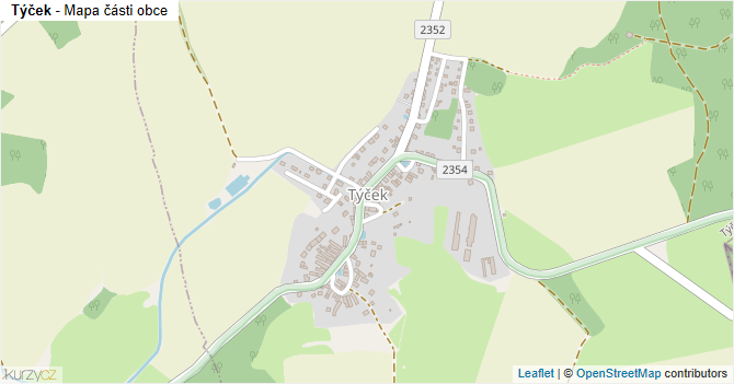 Týček - mapa části obce