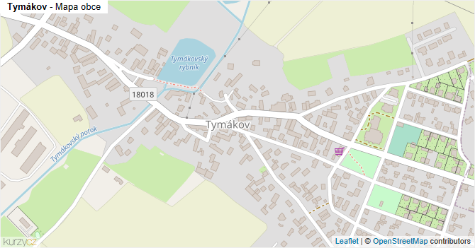 Tymákov - mapa obce