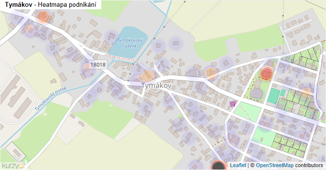 Tymákov - mapa části obce
